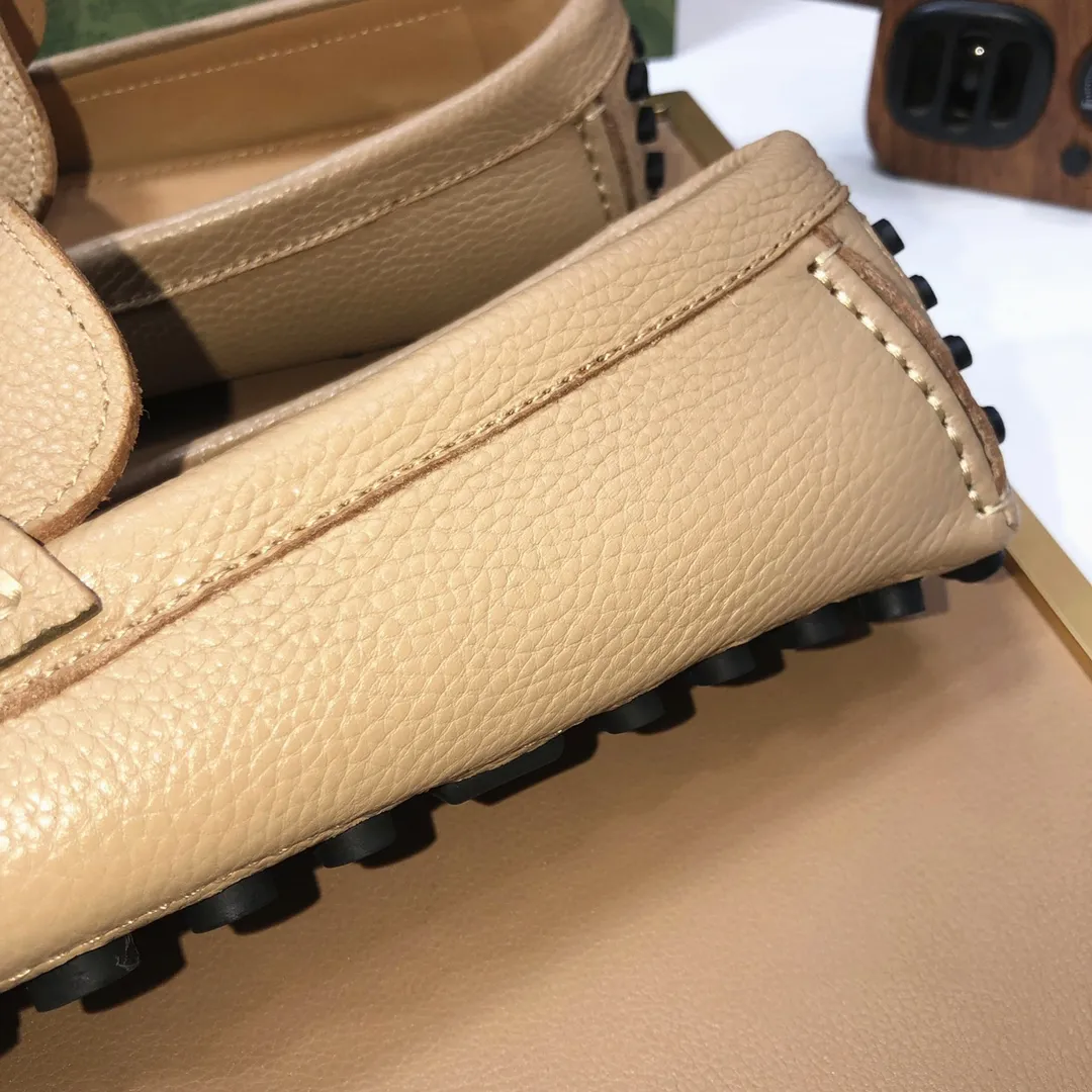 Men's Men's Shoes💰420💰[Gucci GUCCI] (High-end Niuli) New 🍀Gucci*-Gucci Peas Shoes! Made of imported original cowhide, the inner top layer is comfortable cowhide lining! Original wear-resistant rubber outsole! High quality products! Code number 38-44!